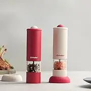 Electric Salt and Pepper Grinder Set, USB Charging Rechargeable Salt and Pepper Mills, Automatic Grinder with Adjustable Coarseness, One-Handed Operation 2 Pack