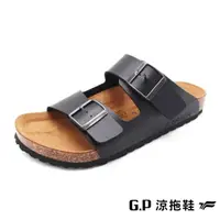 在飛比找momo購物網優惠-【G.P】雙帶柏肯鞋 男鞋(黑色)