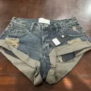 One teaspoon FOX BLACK BANDITS HIGH WAIST DENIM SHORT US 0 NWT $99