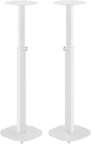 SSU68 Universal Height Adjustable Speaker Stands Pair White