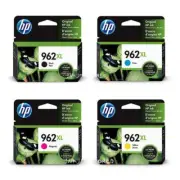4-Pack HP Genuine 962XL Combo BLACK & COLOR Ink No Retail Box for OFFICEJET PRO