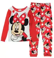 NEW Disney Minnie Mouse Baby Girls 2-Piece Shirt & Pants Pajama Set Sz 12 Months