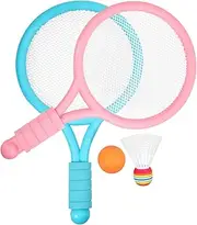 ibasenice 1 Set Badminton Set Lightweight Rackets Shuttlecocks for Outdoor Fun Durable Safe Material for Sports Activity for Parent Interaction and Coordination Development