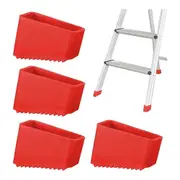 4pcs Step Ladder Feet Covers Versatile Ladder Leg Covers Non-Skid Ladder Pads Rubber Foot Pad Insulating Foot Sleeve Red