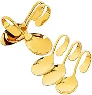 YOSADIER 6pcs Stainless Steel Salad Spoons Curved Handle Buffet Spoons Reusable Seafood Sushi Serving Utensils