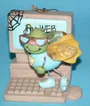 Roman Computer bug ornament, 3 in. resin, New, "The Web Master" office guru