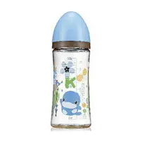 在飛比找樂天市場購物網優惠-KU KU 酷咕鴨 歐風經典PES寬口奶瓶300ml (藍/