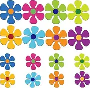 Outus Car Flower Magnet Funny Magnetic Decals Decorations Cute Fridge Magnets 60s Flower Cutout Magnet for Car Home Door Whiteboard Refrigerator (16 Pieces,3.9 x 3.9 Inch, 2.2 x 2.2 Inch)