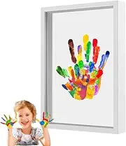 Handprint Keepsake Kit,Kid Handprint Frame | Wooden Frame Kit Handprint Craft Keepsake, Baby-Safe Kit Craft Clear Transparent Sheets For New Parent