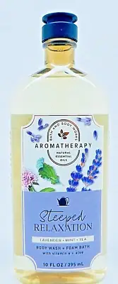 BATH & BODY WORKS AROMATHERAPY STEEPED RELAXATION LAVENDER MINT TEA BODY WASH