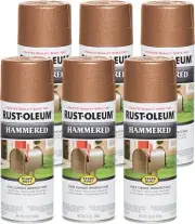 Rust-Oleum Stops Rust Hammered Spray Paint, Copper, 340 g (Pack of 6)