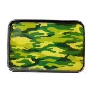 New Men Women Black Metal Belt Buckle Army Green Camouflage Casual Day Easy Wear