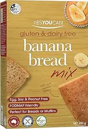 YesYouCan Banana Bread Mix - Gluten and Dairy Free - Egg Free, Vegan Banana Bread Mix - 400g pack