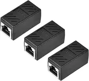 XYWHPGV RJ45 Coupler Inline Connector Cat7 Cat6 Cat5e Ethernet Cable Extender Adapter Female to Female 43x21x21mm 3Pcs(db04f 19eb8 b60b4 6e763 2eb91 68713