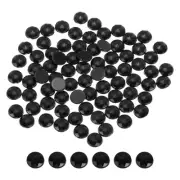 100 Pcs Flat Back Round Acrylic Rhinestones,8mm Black Crystal Rhinestones