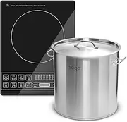 SOGA Electric Smart Induction Cooktop and 21L Stainless Steel Stockpot 30cm Stock Pot
