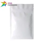 Matt White 3 Side Seal Flat Pouch, Zip Seal Mylar Foil Food Zipper Bag(1000 pcs)