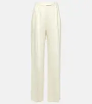 [The Row] The Row Antone high-rise linen wide-leg pants AU 14 white