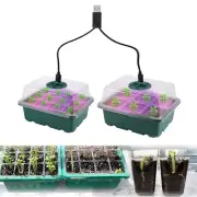 NEW Seed Starter Tray Box With LED Grow Light: Nursery Pot Seedling Germination