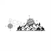Tree Mountain Forest Compass Graphic Car Stickers Decal For RV Trailer Side Body (for: Isuzu)