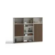 Modern Furniture ANDERS Display Unit 240cm - Hazelnut Gold & Beige