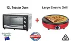 12L Mini Toaster Oven w/Timer + 30cm Crepe Maker Electric Dosa Pizza BBQ Grill