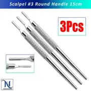 Surgical Round Scalpel Handle - Fits Blades #10, 10A, 11, 12, High Quality