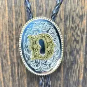 Western Montana Silversmiths Bolo Lariat Tie Initial D Men's Accessories Metal