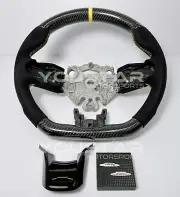 For MINI 2021+ YELLOW LINE CARBON Alcantara Steering Wheel F54 F55 F56 F57 F60 (for: Mini)