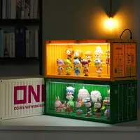 在飛比找樂天市場購物網優惠-POPMART泡泡瑪特 集裝箱盲盒發光展示盒娃娃展示架手辦防
