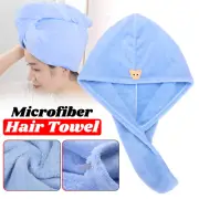 Microfiber Hair Towel Drying Wrap Anti-frizz Turban Bath Shower Spa Head Cap AU