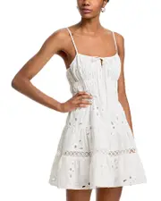 Aqua Tie Eyelet Mini Dress - Exclusive