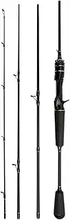 Fishing Rod with Bait, 1.8/2.1 m Travel Fishing Lure Rod 4 Section Power Spinner Casting Ultra Short Pole,Spinning Reel