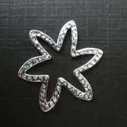 925 Sterling Silver Hammered Flower Charm- Flower Pendant- 20-22mm (1 pcs)