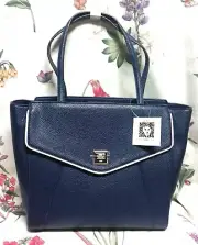 Anne Klein Timeless Choice Medium Top Zip Tote, Midnight Blue New with Tag