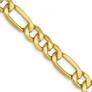18 Inch 10K 6.6mm Semi-Solid Figaro Chain