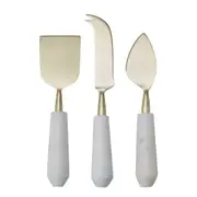 Amalfi Cheese Knife Set of 3 Marble and Stainless Steel Cheese Slicer Cutter