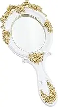 GANAZONO 1Pc Creative Retro Handheld Mirror Durable Makeup Vanity Accessory for Women Portable Design with Ergonomic Handle for Makeup Artists Friends Family