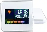 Projection Alarm Clock, Digital Projection Alarm Clocks for Bedrooms, 180 Degree Rotatable Projector,LED Color Screen Perpetual Calendar Weather Electronic Alarm Clock
