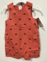 Carter’s Little Boys One Piece Jumper Shorts Size 12M Coral (TW-3712)