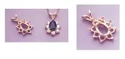 14kt White or Yellow Gold 8x5mm Pear Cluster Pre-Notched Pendant Setting