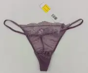 DKNY Woman's G-String Underwear Lace & Purple Medium 3 Pairs Style 576111 AC7