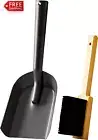 Kingson Fireplace Shovel Black Ash Shovel and Brush, Dustpan Set Small, Durable