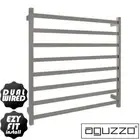 Heated Towel Rail - Flat Bars - 900mm Wide - Dual Wired - Stainless Steel