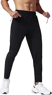 [Generic] Men Jogger P Lightweight Sweatp with Pockets Running Workout Athletic Joggers