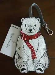 VERA BRADLEY Whimsy Luggage Tag Gift - Beary Merry Polar Bear - Card Holder NWT