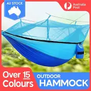 Double Hammock Outdoor with Mosquito Net Hanging Sleeping Bed Camping Hiking