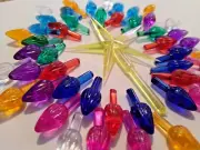 54 Medium Twist Lights w Yellow Star Topper for Ceramic Christmas Tree Bulbs NEW