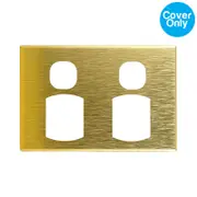 Connected Switchgear GEO Double Powerpoint Brushed Brass Aluminium Cover