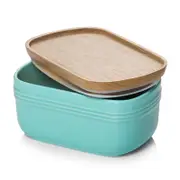 DOWAN Extra Large Airtight Butter Holder Container with Wooden Lid